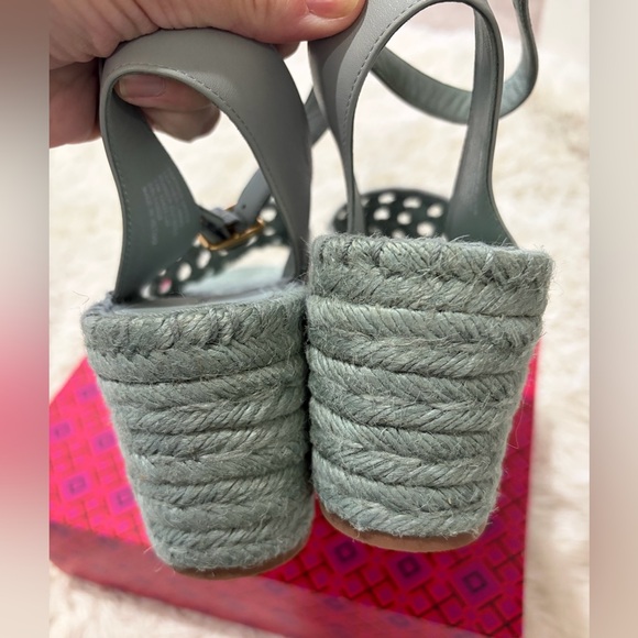 TORY BURCH Woven Goat Leather Flatform Espadrille Sandal - Size 11 - NIB - Picture 4 of 8